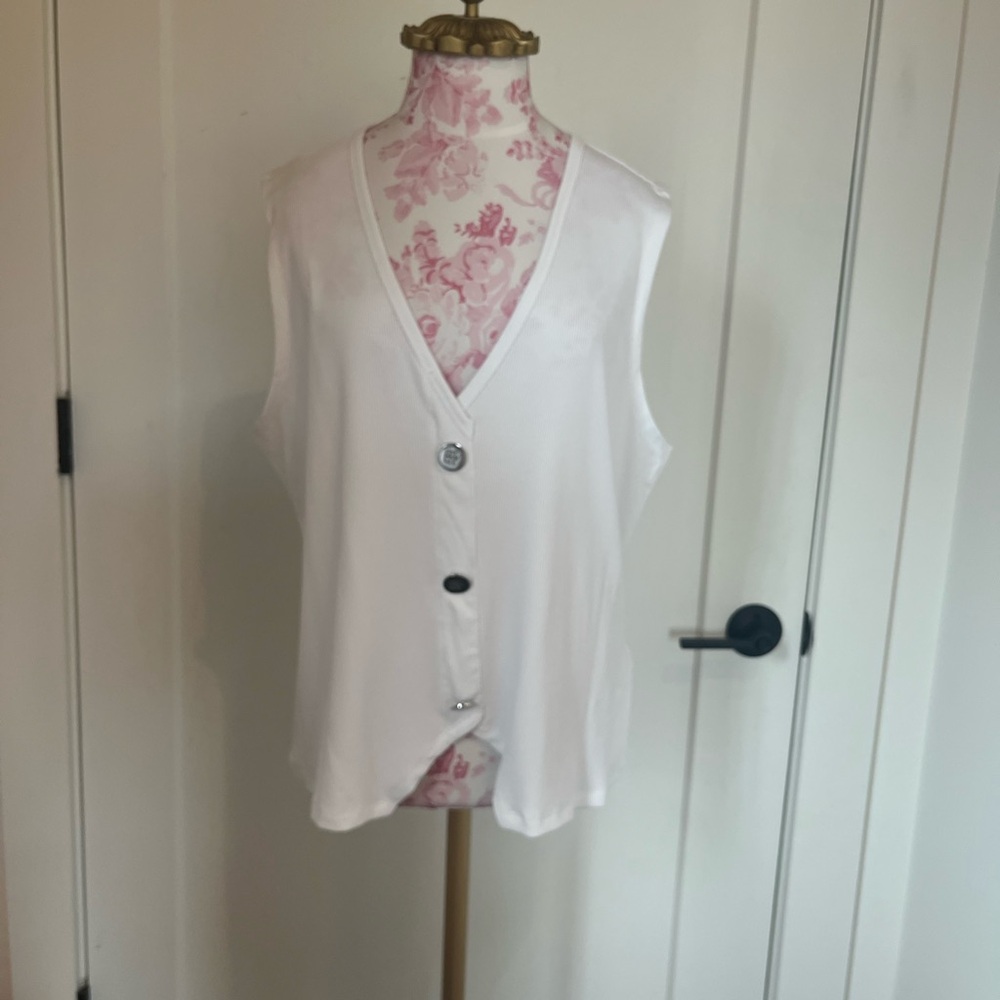 NWT DKNY Women's Sleeveless Rib-Knit Vest Top